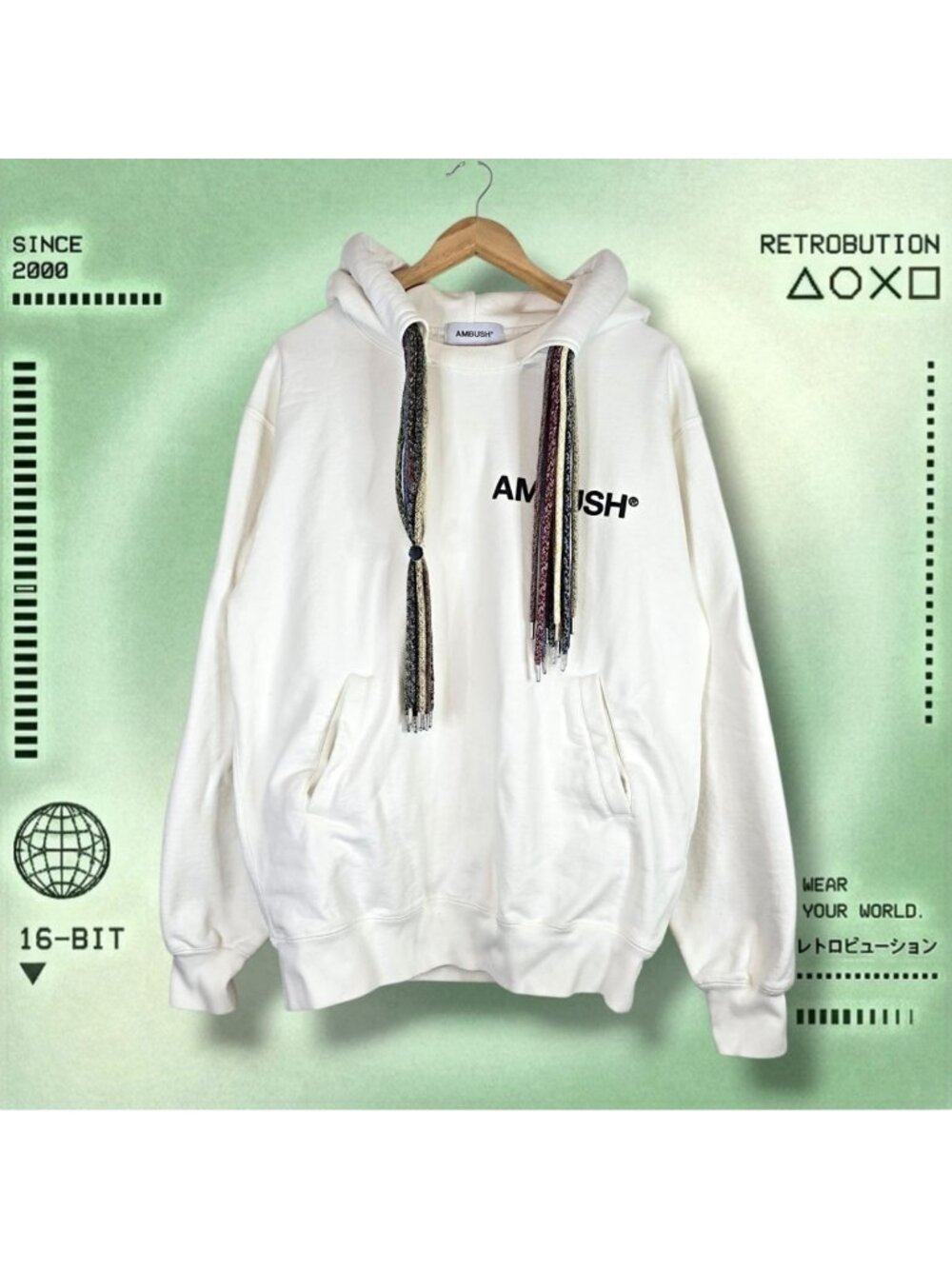 Ambush Multi Cord Drawstring Hoodie Sweatshirt White Size L / 2